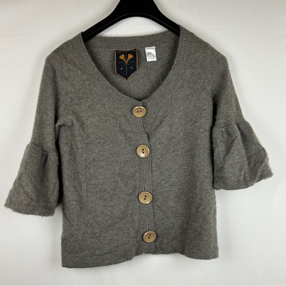 Jamison brown bell sleeve cashmere cardigan size Small